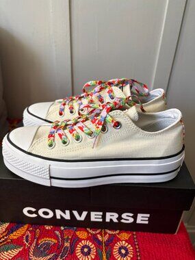 Converse Chuck Taylor All Star Lift Ox Garden Party platform canvas sneakers